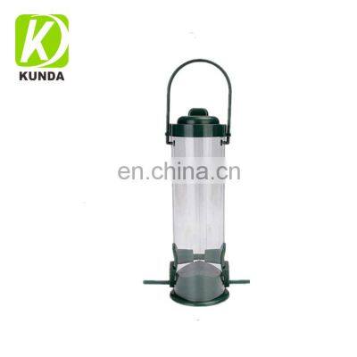 Best Selling Outdoor Hanging Plastic Transparent Tube Bird Feeder for Seeds