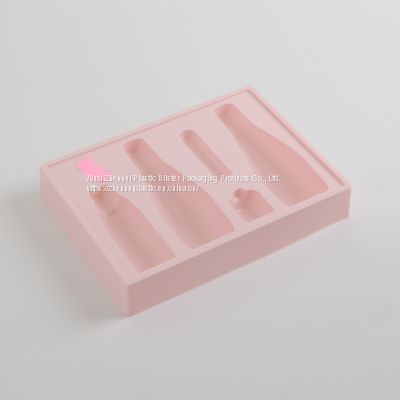 plastic pink PET blister inner trays for cosmetic