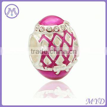925 sterling silver nest style faberge egg bead charm for European DIY bracelet