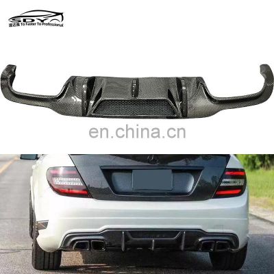 W204 C Class  High Quality Carbon Fiber V Style Rear Diffuser  Bumper Lip For Mercedes Benz W204  C class 20012-2014