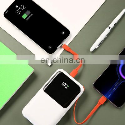 Mobile Phone Portable Fast Charging 20000mah Power Banks With Cable