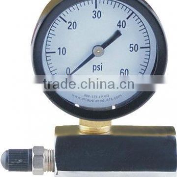 50mm gas pressure gauge hex body type with air valve for pipeline