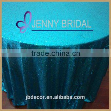 SQN#9 Oriental Blue Turquoise Polyester Sequin Wholesale Tablecloth photo-2