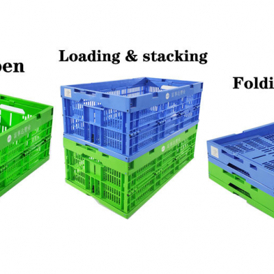 FIRST Wholesale Folding Plastic Fruit Crate Vegetable Crates Plastic Heavy Duty Stackable Storage Moving Box photo-2
