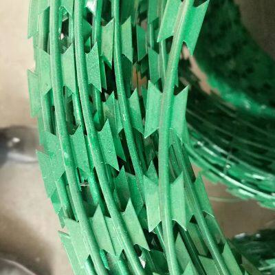 1.8mm 2mm Anti Climb Security Hot-Dip Galvanized Barbed Wire Razor Blade Steel Iron Wire Coil photo-2