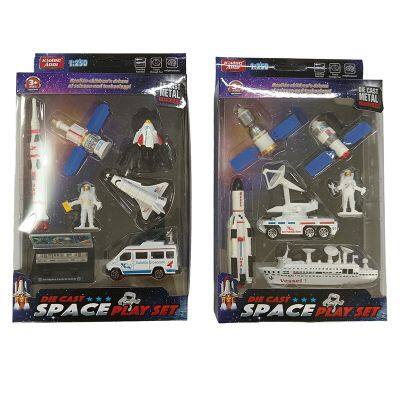 Aerospace Educational Toys Diecast Metal Satellite Astronaut Rocket