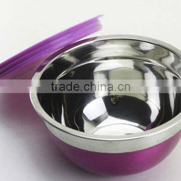 1.5L stainless steel color salad bowl with lid