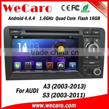 Wecaro Android 4.4.4 in dash touch screen navigation system for audi a3 car dvd player 2003-2013 WIFI + 3G + BLUTOOTH + GPS