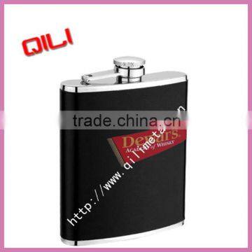 Stainless Steel Hip Flask With Leather