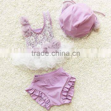 2015 Hot Sale Kids Bikini With Hat Soft Wear Children Swimwear For Girls Kids Swimwear