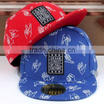 Newest Design Rock Paper Scissors Printing Boys Girls Children Flat Baseball Hat