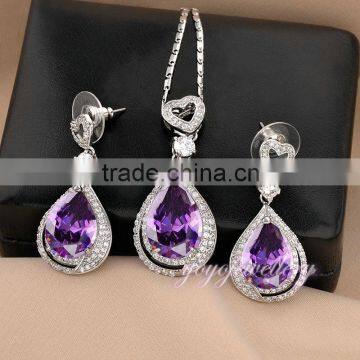 New model arabic gold jewellery designs amethyst jewelry set