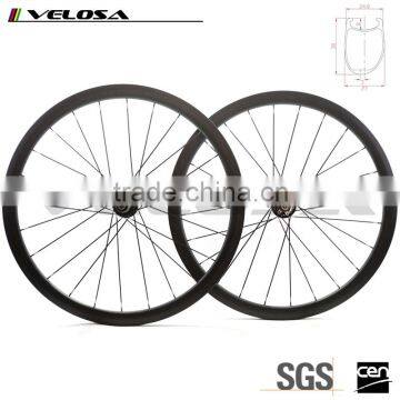 Veloss 2 Years warranty road bike asymmetry rim,Toray T700 Carbon Fiber 700C offset disc brake carbon wheels with novatec hub