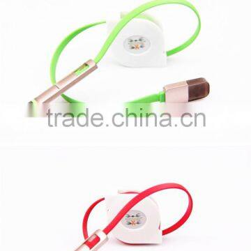 2 in 1 Long Custom Retractable Micro Usb Cable Reel for Iphone and for Android photo-2