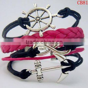 CB8171 jewelery braided leather bracelet china wholesale frienship bracelet leather