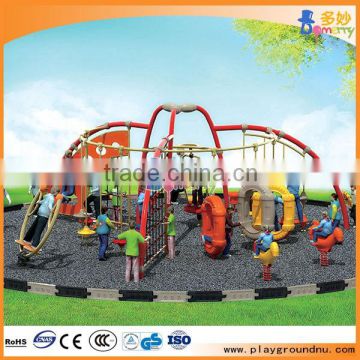 polyethylene and metal outdoor playground slide used for preschool_rubberized outdoor playground