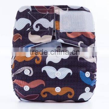 2016 New AnAnBaby Printed Reusable Aplix Baby Cloth Diapers