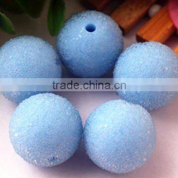 Large Cheap 20mm round pastel rhinestone seed glass resin berry bubblegum ball chunky crystal beads for kids jewelry