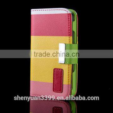 Mobile phone shell pu phone case color blocking phone shell for iphone