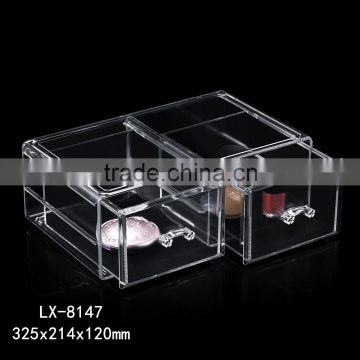 2015 PS wholesale makeup storge 4 drawers clear makeup boxes with drawer