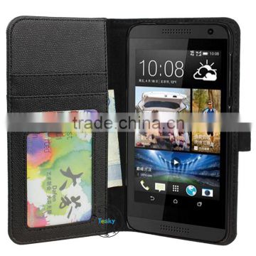 5.0 Inch PU Leather Mobile Phone Case Cover For HTC Desire 620 Flip Cover Black