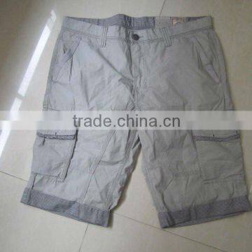 2012 mens casual white cotton cargo short with many big pockets