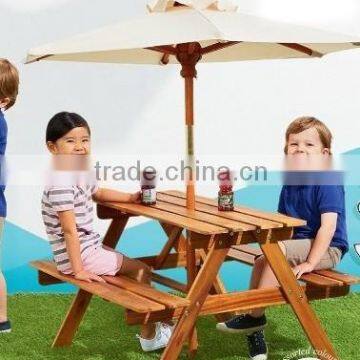 Wooden Outdoor Picnic Table and Bench