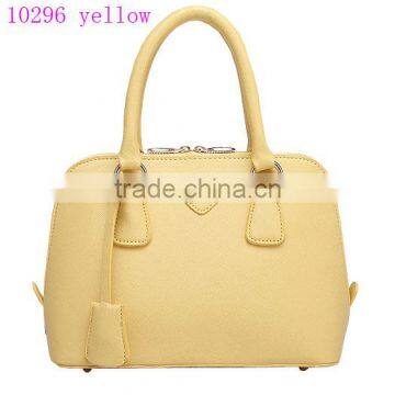 10296 yellow popular ladies PU handbag, fashion design wholesale women's leather handbag