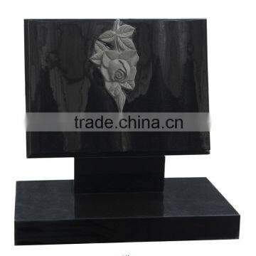 European style rose carving book shape granite tombstone