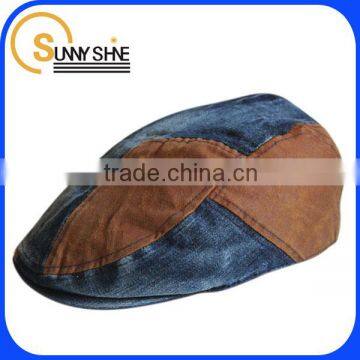 Sunny Shine customized washed denim cap beret hat