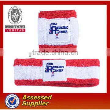 custom cotton elastic sport embroidery wristband&sweatband