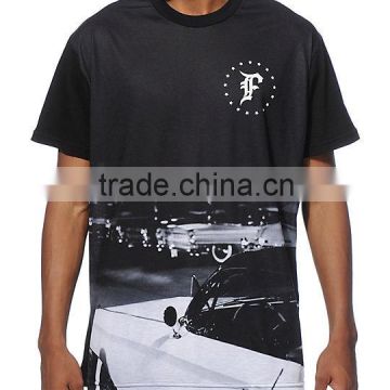 100% Polyester Half Sleeves Full Sublimated T-Shirt with Car Parking design