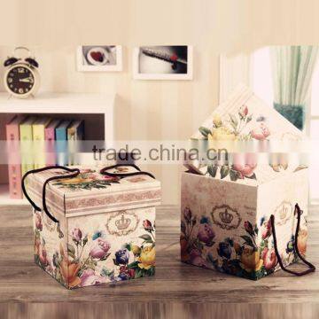 DW-G3310 Creative Retro Print Folding Box and Gift Box With Handle photo-4
