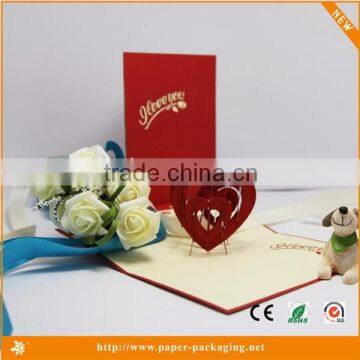 love heart wedding folding pop up card valentines day wedding decorations