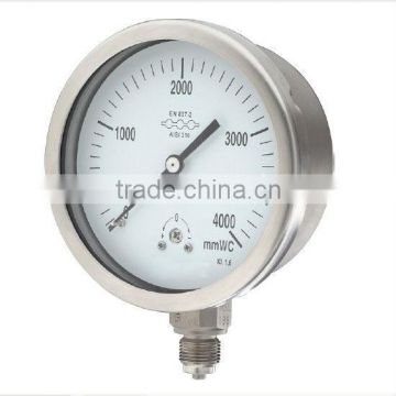 All stainless steel material low pressure gauges