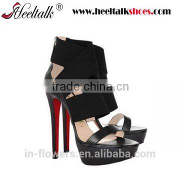 OEM Customized wholesale handmade leather sandals red sole stiletto shoes women