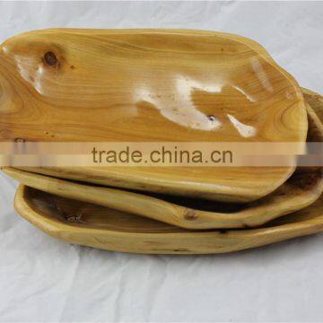 Wholesale handmade natural wood root plate for tableware decorations