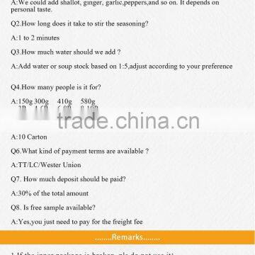 2016 Sichua Hot Pot Soup Base Spicy Flavor Seasoing photo-5