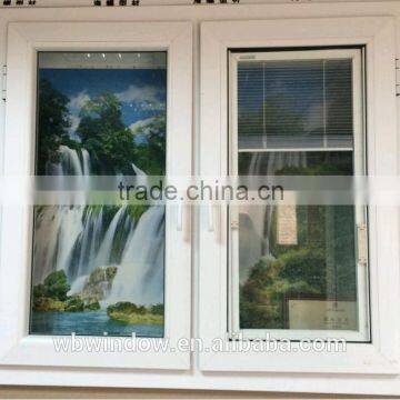 High grade of pvc insulating glass with blinds window for sale