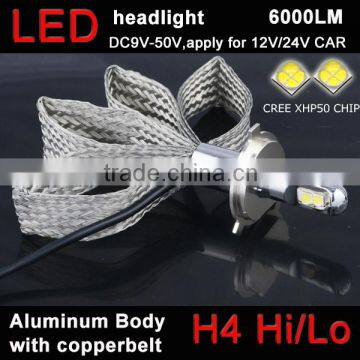 5000 lumen one kit Guangzhou facory price crees led headlight h4 for xc90 mz