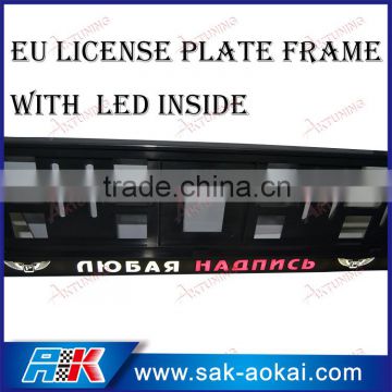 LED light plastic license plate frame