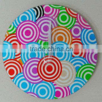 wholesale glass decorative wall clock design, fashion colorful wall mounted clock