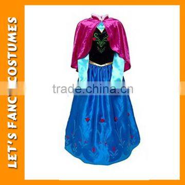 PGCC-2646 fashion cheap wholesale elsa dress cosplay costume with cloak wholesale children party frozen costume