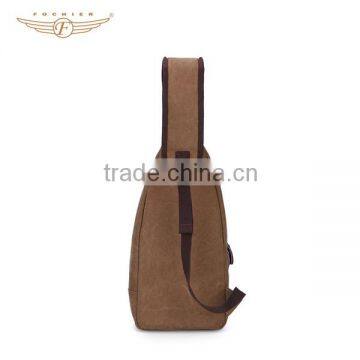 Custom Single Strap Men Canvas Sling Bags Wholesale photo-4