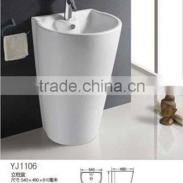1106 Ceramic Around Vitreous China Boutique Table Top One Pieces Pedestal Basin Bathroom Sink Hand Wash Basin