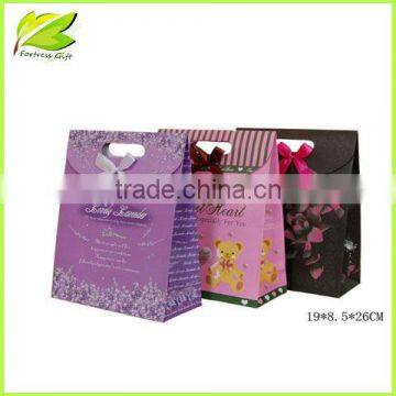 Lovely pink rose flower design gift paper bag