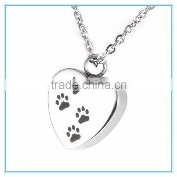 Cremation Jewelry Puppy Pet Dog Paw pendant Memorial Urn Pendant Ashes with gift                        
                                                Quality Choice