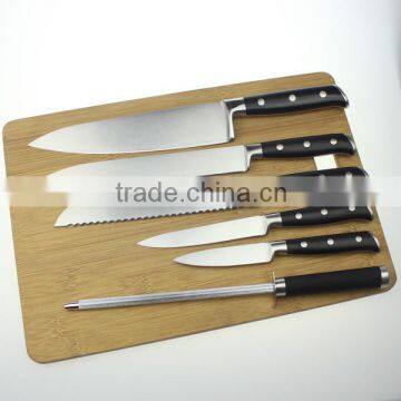 Black handle kitchen knife set