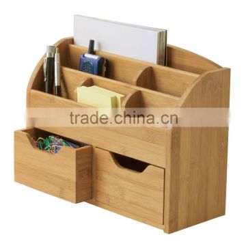 Bamboo Space Saving Desk Organizer office Bamboo Multi-Function storage box