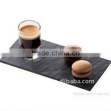 Wholesale black slate coaster cup mat